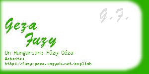 geza fuzy business card