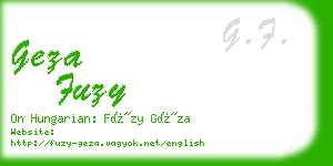geza fuzy business card